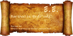 Barthalis Brúnó névjegykártya